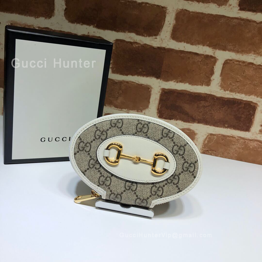 Gucci Horsebit 1955 Coin Case White 622040